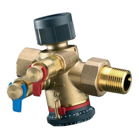 OVENTROP Druckunabhängiges Regelventil Cocon QTZ mit Verschraubung und Innengewinde PN 16 DN 20, R 3/4 x Rp 3/4, 150-1050 l/h, mit zwei montierten Classic Messventilen, EZB Messing, 1146006 (1/5)