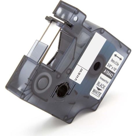 vhbw Label Tape Replacement for Dymo 18443 for Label Printer 5.5m x 9 mm, Black on White, Vinyl