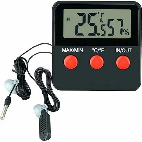 Thermomètre Numérique - Hygromètre LCD - Pour Terrarium - Précision ±1°C - Mémoire Max Min