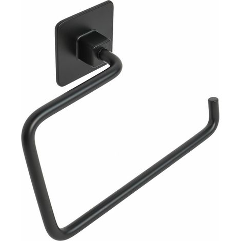 Porte-serviette à anneau mural noir mat mod. Cold wind black