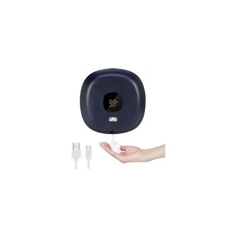 (Blu scuro) Dispenser di sapone automatico, dispenser di sapone a parete senza contatto da 300 ml, dispenser di sapone ricaricabile tramite USB per bagno, cucina, ufficio, scuola (1/3)