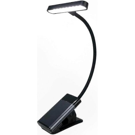 Lampe de lecture LED réglable avec pince, 24 lumens, couleur et luminosité personnalisables, col de lampe flexible, adaptée aux livres. (1/5)