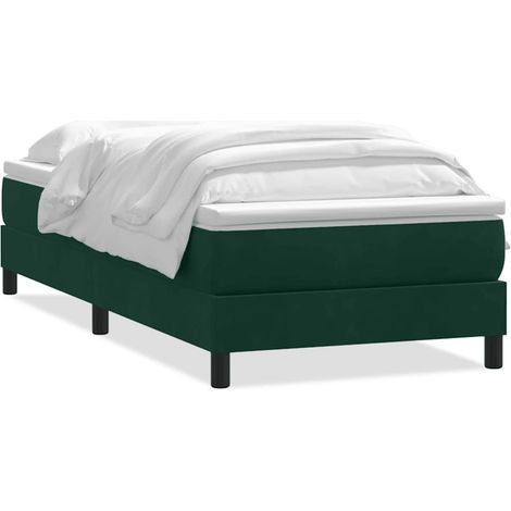 Maison Exclusive - Boxspringbett mit Matratze Dunkelgrün 80x220 c