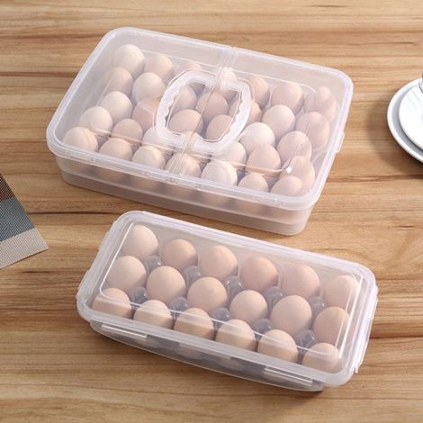 Boîte À Œufs - Récipient De Rangement Alimentaire En Plastique Blanc - Pour Réfrigérateur Ou Cuisine - 1 Pièce (1/5)