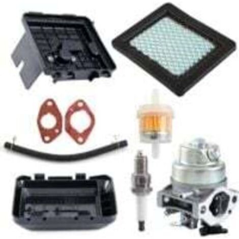 Kit filtro aria carburatore compatibile con GCV135, GC160, GCV190. Include alloggiamento filtro carburante, candela, guarnizioni e tubo flessibile. (1/4)