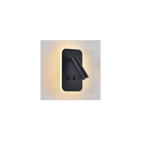 Applique murale chambre LED – Lot de 2 liseuses orientables 3000K – Aluminium noir – Installation facile en quelques minutes (1/5)
