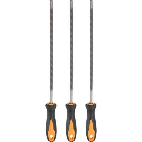 3pcs Lime A Chaine Tronconneuse, 5.5mm (7/32-inch) Ronde Affutage Outil Avec Poignee Plastique Pour Affutage, Meulage Gris - (1/5)