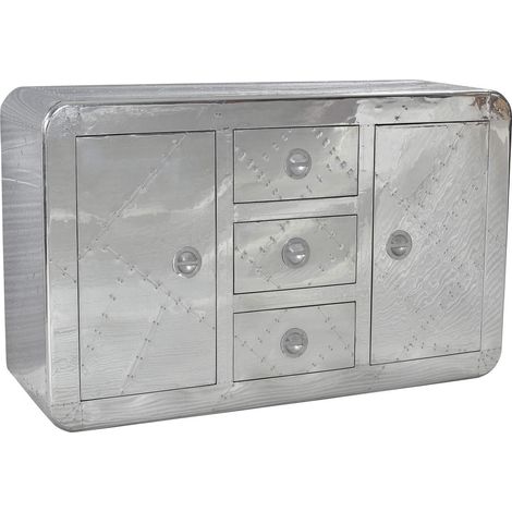 Buffet/bahut industriel 150 cm bois et aluminium Fly (1/5)