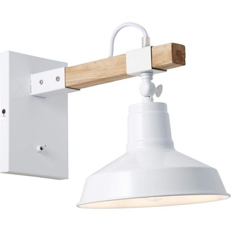 lamp applique murale suspendue blanc brillant 1x A60, E27, 40W, adapté aux lampes normales (non inclus) Échelle A ++ à E Avec interrupteur à bascule (1/5)