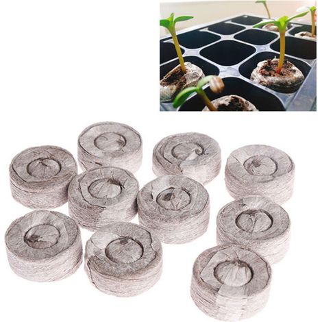 Bloques de semillero en tierra rica en nutrientes, 20 unidades, diámetro 5 cm/4 cm, para macetas y jardines de interior y exterior. (1/5)