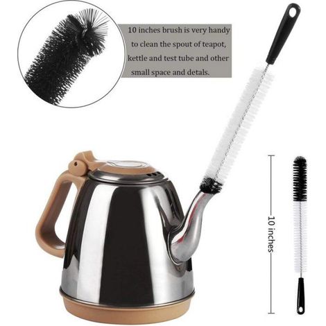 Goupillon Nettoyage Bouteilles - 43 cm - Pour Vin Thermos Gourdes Bouilloires - Lot de 8 (1/5)