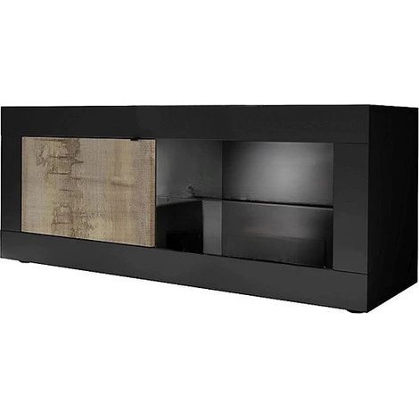 CALICOSY - Petit meuble TV 1 porte sans éclairage Initial - L140 cm (1/4)