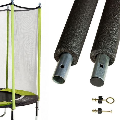 Poteau de filet Ø25mm pour trampoline – Longueur 221,5cm – Mousse de protection – Visserie incluse pour installation facile –