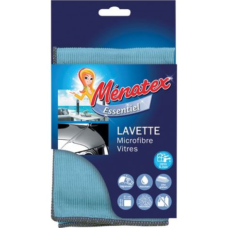Straccio in microfibra per vetri a doppia faccia 30x31cm - Menatex