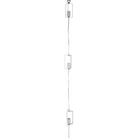Suspension Luminaire 3 Lampes en Métal et Plastique Chromé pour Salon et Cuisine G3 - PANGIVO (1/4)