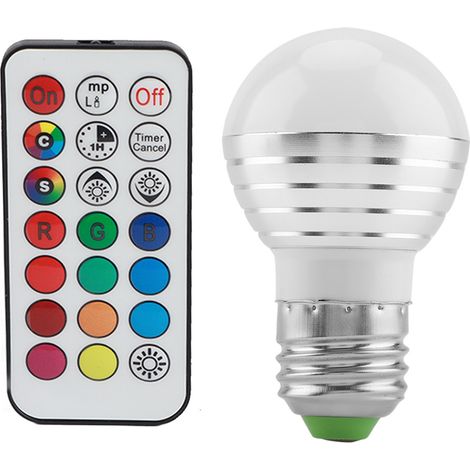RGBW E27 LED-Lampe, 16 wechselnde Farben mit Fernbedienung, 3 W (1/5)