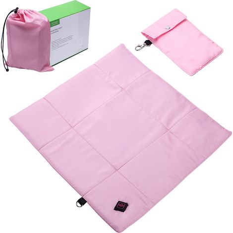 Couverture chauffante électrique, petit coussin chauffant portable 5V à eau, coussin de siège de bureau, coussin de siège de voiture, coussin chauffant électrique USB, rose. (1/5)