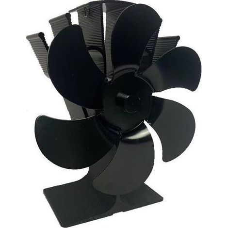 Ventilateur de cheminée à chauffage automatique, 6 pales, noir, grand débit d'air, idéal pour l'hiver (1/5)