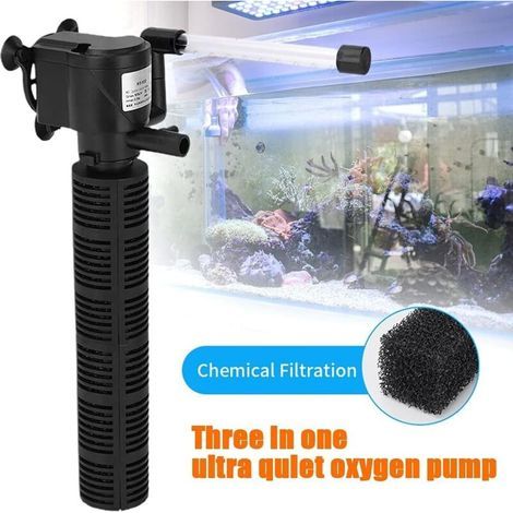 3 en 1 silencieux aération purificateur d'eau pompe interne Submersible Aquarium filtre pompe à oxygène Submersi (1/2)