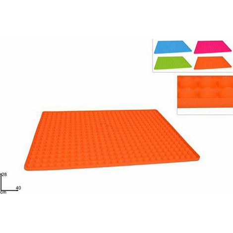 Tappetino in Silicone da Forno per teglie da Cucina Multiuso Antiaderente 40x28 cm Tappeto con Sistema a sezioni circolari raccogli Grasso