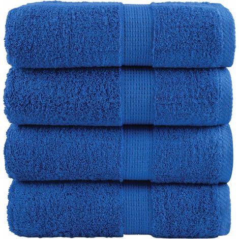 Gants de toilette haut de gamme SOLUND, lot de 4, bleus, 30 x 30 cm, 600 g/m²