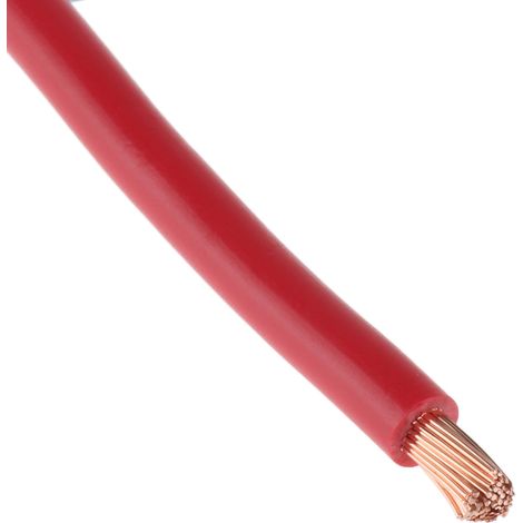 Rs Pro – Câble électrique mono conducteur 10 mm² – Cuivre recuit rouge – Tension 600 V – Longueur 25m – Température max +70 °C (1/3)