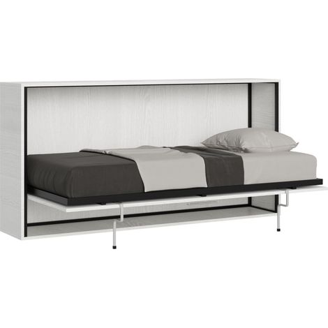Letto "Genova" singolo a scomparsa, in legno, con apertura orizzontale, per camera da letto -Senza materasso / Noce (1/4)
