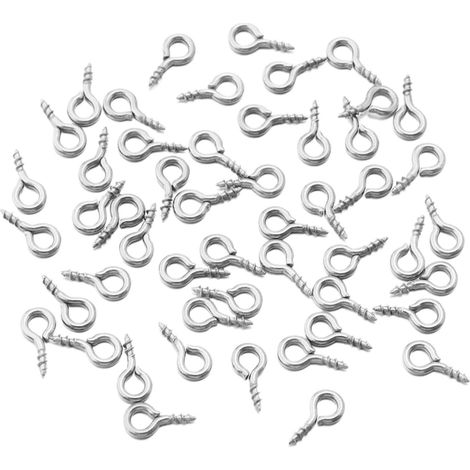 50 crochets à vis - 4x8 mm - inox - pour maison et rangement (1/5)