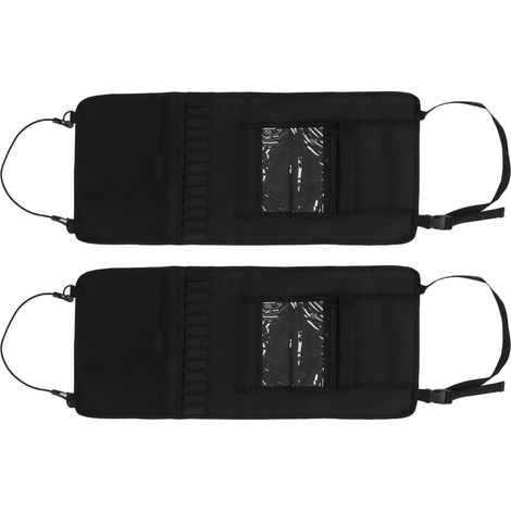 Lot de 2 organisateurs de rangement pour dossier de siège auto, housse de siège en tissu Oxford 600D, sac de rangement pour camionnette, noir (1/5)