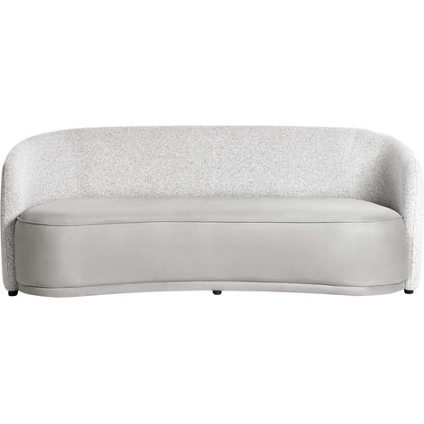 Sofá 3 plazas curvo moderno art déco tejido poliéster dos telas gris Roset