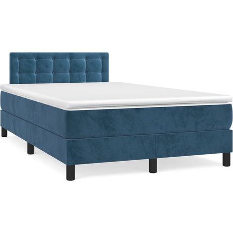 Sommier à lattes de lit avec matelas LED bleu foncé 120x190 (1/5)