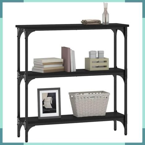 Table console - 834030 - noir - bois d'ingénierie et métal - 75 x 22,5 x 75 cm (1/5)