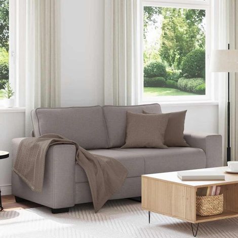 Modernes Sofa 140 cm Taupe mit extra tiefen Sitzen und Kissen (1/5)