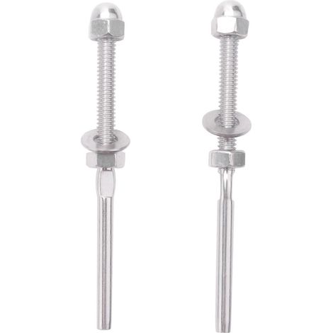 Lot de 50 tendeurs de câble de garde-corps en acier inoxydable avec embout fileté pour câble de 3,2 mm (1/8 pouce) (paquet de 50) JN (1/5)