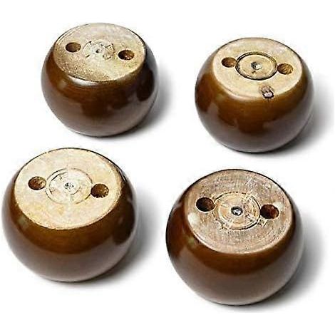 Verstellbare Schrankfüße, 4 Stück, weiße Holzmöbelfüße mit Kugelfüßen und 12 Schrauben, runde Kugelfüße als Ersatzteil für Holzsofas (Farbe: Weiß, Größe: 2-2 Zoll – Walnuss)
