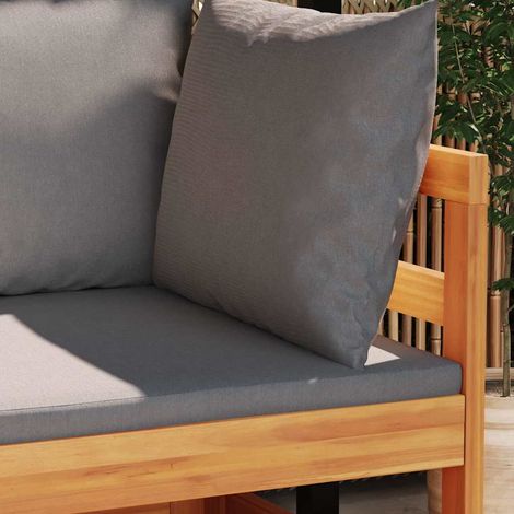 Salon de jardin 2 pcs Contemporain, Ensemble repas de jardin, avec coussins gris foncé Bois d'acacia OIB6217E (1/5)
