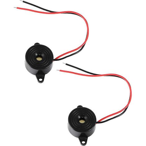 Lot de 6 avertisseurs sonores électroniques piézoélectriques 3-24 V CC 85 dB, petits et encapsulés, avec fils (noirs)-2.20X2.20X1.00CM-Black