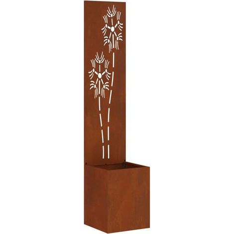 Paravent de jardin couleur rouille 32 x 32 x 150 cm (1/5)