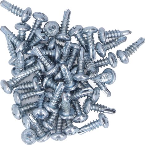 50-teiliges Set Rundkopf-Bohrschrauben aus verzinktem Kohlenstoffstahl, 4,2 x 13 mm Kreuzschlitz (1/5)