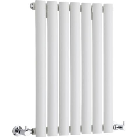 Milano Aruba White Horizontal Single Oval Panel Radiator - 635mm x 413mm (1/5)