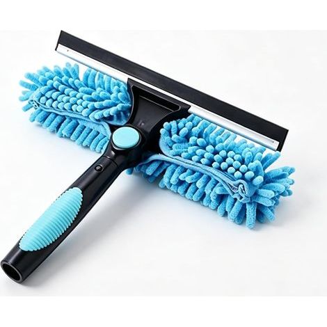 Kit Professionnel de Nettoyage de Vitres 2 en 1, Raclette et Lave-Vitre en Microfibre pour Paroi de Douche, Miroir (1/5)