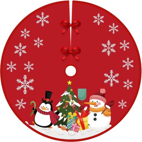 Jupe de sapin de Noël de 120 cm de diamètre, tabliers de fond pour sapin de Noël, décoration de sapin de Noël, décoration d'intérieur (Style 11) (1/5)