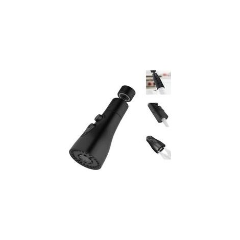 Embout Robinet Cuisine Rotatif 3 Modes Douchette Evier Cuisine Robinet avec Adaptateur Tête Douchette Evier Cuisine pour FM22 Robinet,Embout Robinet Cuisine (Noir) (1/5)