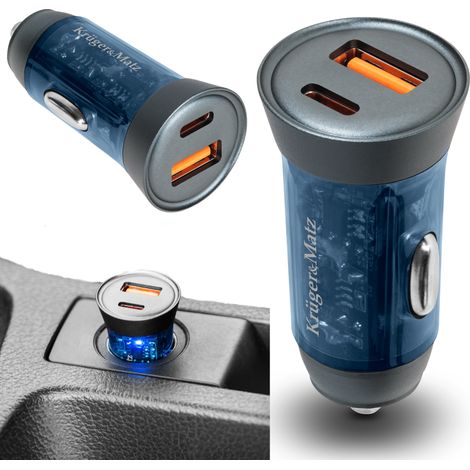Cargador rápido para coche de 30 W USB C para encendedor de cigarrillos 12-24 V QC PD Fuerte (1/5)