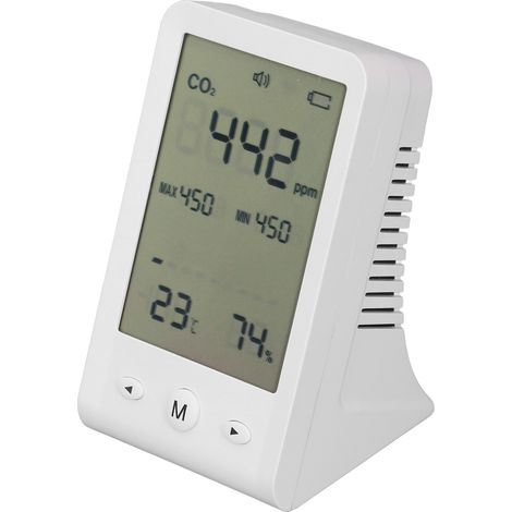 Moniteur CO2 Thermomètre Hygromètre haute précision, détecteur CO2 de bureau, compteur qualité d’air intérieur avec alarme (1/5)