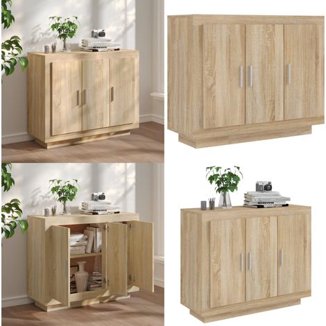 Sideboard Sonoma-Eiche 92x35x75 cm Holzwerkstoff - Holz - Sonoma-Eiche (1/5)