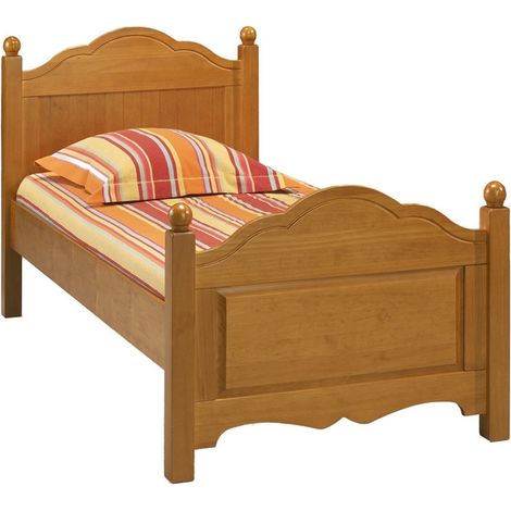 Lit 1 Place Pour Couchage 90 x 190 Pin Miel Style Anglais L 99 H 100 P 198 cm