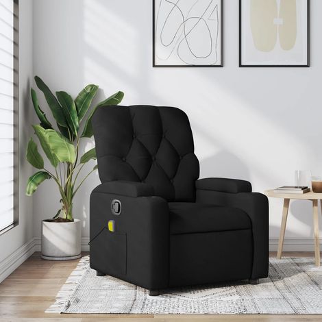 Massage-Relaxsessel, schwarzer Stoff