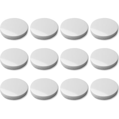 Cyclingcolors – Lot de 12 patins silicone autocollants antidérapants Ø18mm – Anti-vibration pour meubles – Adhésif blanc pour surfaces lisses