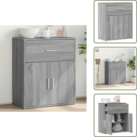 The Living Store Sideboard Grau Sonoma-Eiche 60x31x70 cm Holzwerkstoff - Holzwerkstoff (1/5)